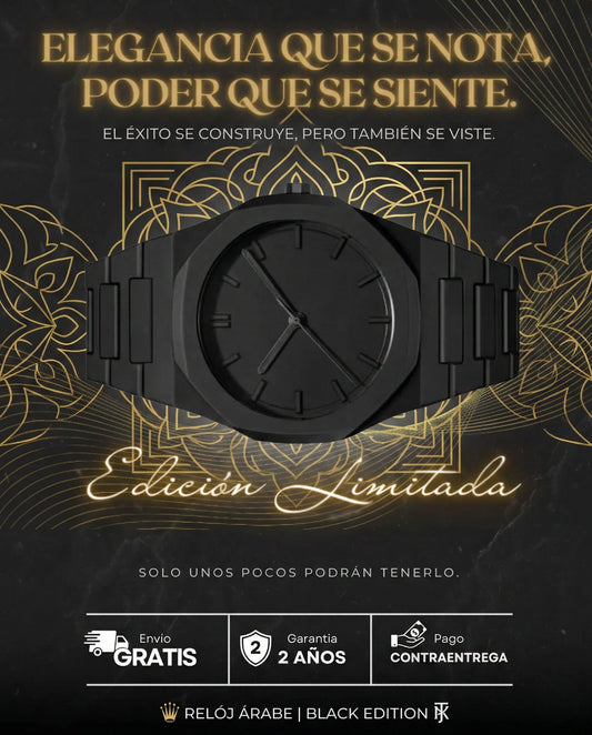 Reloj Árabe Black Edition™ | Misterio, Exclusividad y Presencia Imponente