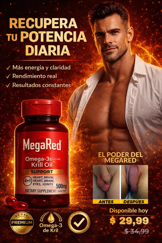 MegaRed® Omega-3 | Energía, deseo y rendimiento masculino real