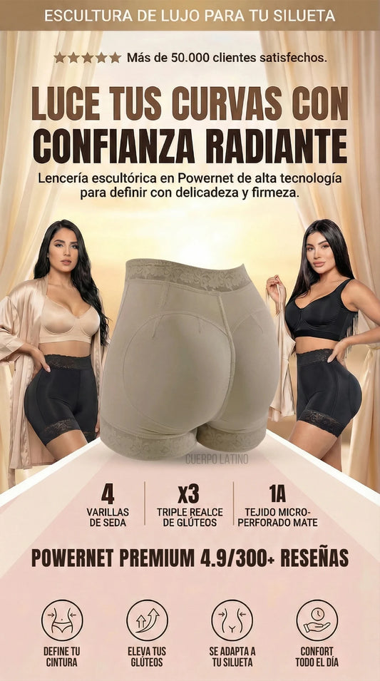 Short de Compresión Pro-Lift con Powernet | Moldeador de Cintura y Realce 3D